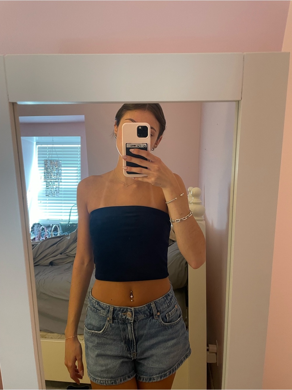 Classic Strapless Navy Tube Top for Women